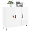 vidaXL Credenza Bianco Lucido 90x34x80 cm in Legno Multistrato