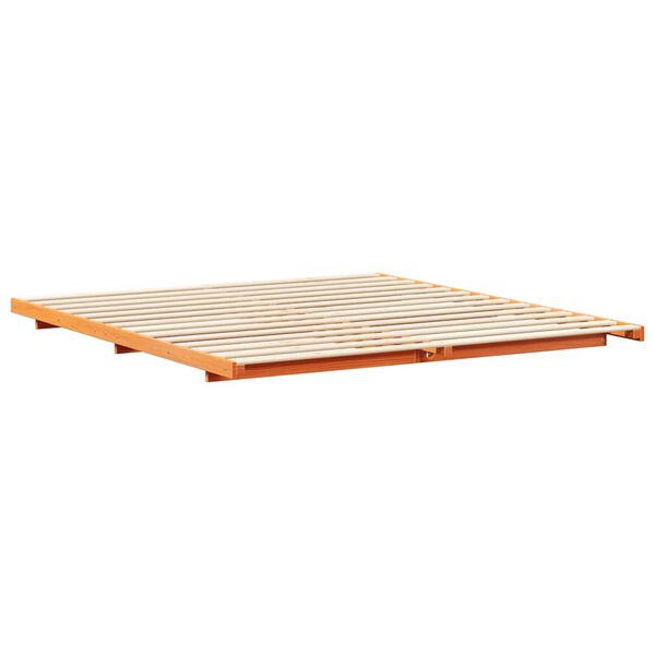 vidaXL Struttura letto a terra Cera marrone 200 x 210 cm