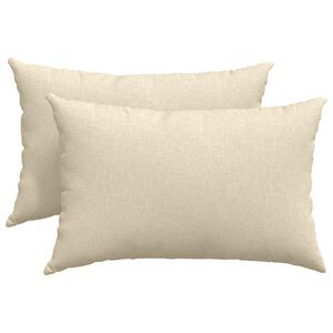 vidaXL Cuscini da Divano 2 pcs Crema 60 x 40 cm Tessuto