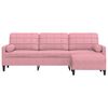 vidaXL Divano a 3 Posti con Poggiapiedi rosa 210cm in Velluto