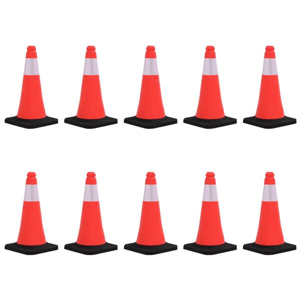 vidaXL Coni Spartitraffico Riflettenti con Basi Pesanti 10 pz 50 cm