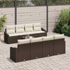vidaXL Set Divano da Giardino 9 pcs Marrone e Crema 55 x 55 x 37 cm