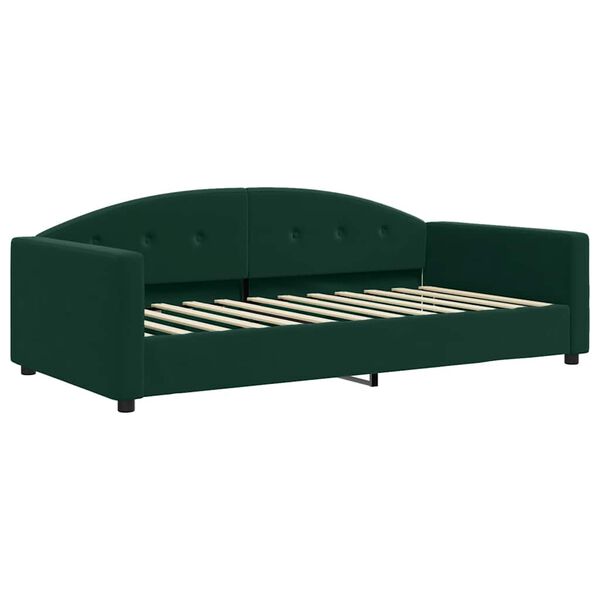 vidaXL Divano Letto Estraibile Cassetti Verde Scuro 100x200cm Velluto