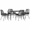 vidaXL Set da Pranzo da Giardino con Cuscini 5 pz Polyrattan Vetro