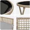 vidaXL Set Bistro da Giardino 3 pcs Beige Poly Rattan