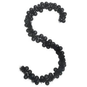 vidaXL Ghirlanda di Palline di Natale LED Nero 186 cm Polistirolo
