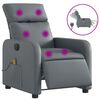vidaXL Poltrona Massaggiante Elettrica Reclinabile Grigio Similpelle