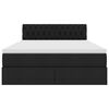vidaXL Letto con contenitore e LED Nero 140 x 200 cm Poliestere