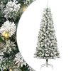 vidaXL Albero di Natale Artificiale con Rami Pieghevoli Verde e Bianco