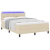 vidaXL Letto a molle con materasso con led Crema 140 x 190 cm Tessuto