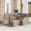 vidaXL Set Divano da Giardino 9 pcs Beige polyrattan
