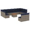vidaXL Set Divani da Giardino 13 pz con Cuscini Grigio in Polyrattan