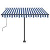vidaXL Tenda da Sole Retrattile Manuale 300x250 cm Blu e Bianca