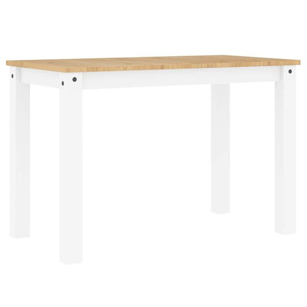 vidaXL Tavolo da Pranzo PANAMA Bianco 112x60x75 cm Legno Massello Pino