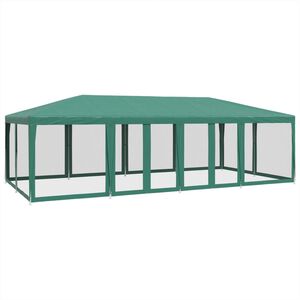 vidaXL Tenda per Feste con 12 Pareti Laterali in Rete Verde 8x4 m HDPE