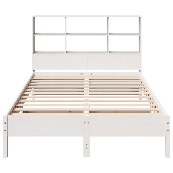 vidaXL Letto Libreria senza Materasso Bianco 140x200 cm Legno di Pino