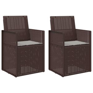 vidaXL Sedie da pranzo da giardino 2 pz Marrone e Grigio Chiaro PP