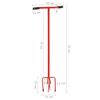 vidaXL Artiglio da Giardino Rosso in Acciaio