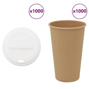 vidaXL Tazze da Caff&egrave; in Carta con Coperchi 1000 pz 16oz 400 ml