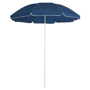 vidaXL Ombrellone da Giardino con Palo in Acciaio Blu 180 cm