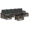vidaXL Set Divano da Giardino 8 pz Grigio e Grigio Scuro polyrattan