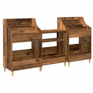 vidaXL Set di Mensole per Media 3 pz Legno antico 212 x 46 x 112 cm