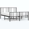 vidaXL Giroletto con Testiera e Pediera Metallo Nero 135x190 cm
