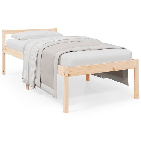 vidaXL Letto per Anziani 90x200 cm in Legno Massello di Pino