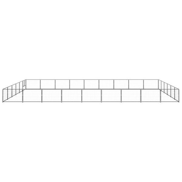 vidaXL Gabbia per Cani Nera 54 m&sup2; in Acciaio