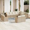 vidaXL Set Divani da Giardino 12 pz con Cuscini Beige in Polyrattan