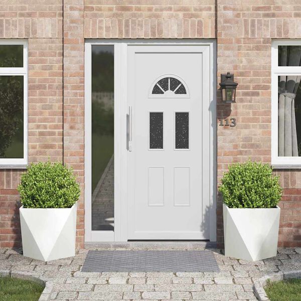 vidaXL Fioriera 2 pcs Bianco 50 x 50 x 50 cm Acciaio