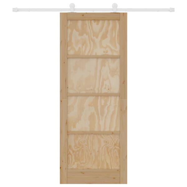 vidaXL Porta scorrevole ORKDAL Marrone 83 x 211 cm Pino massello