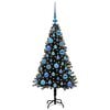 vidaXL Albero di Natale con 150 LED con supporto Nero 120 cm PVC