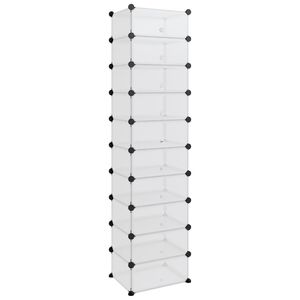 vidaXL Scarpiera Trasparente 44x32x174 cm in PP