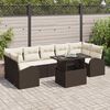 vidaXL Set Divano da Giardino 8 pcs Marrone Rattan in Polipropilene
