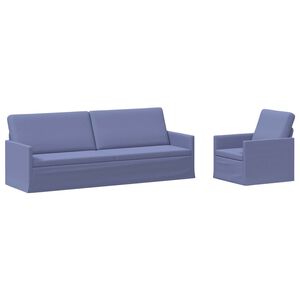 vidaXL Set di divani 2 pcs Blu jeans Tessuto