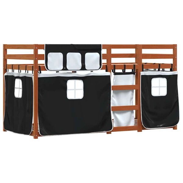 vidaXL Letto a Castello senza Materasso Bianco e Nero 90x200cm in Pino