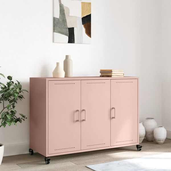 vidaXL Credenza Rosa 100,5x39x72 cm in Acciaio