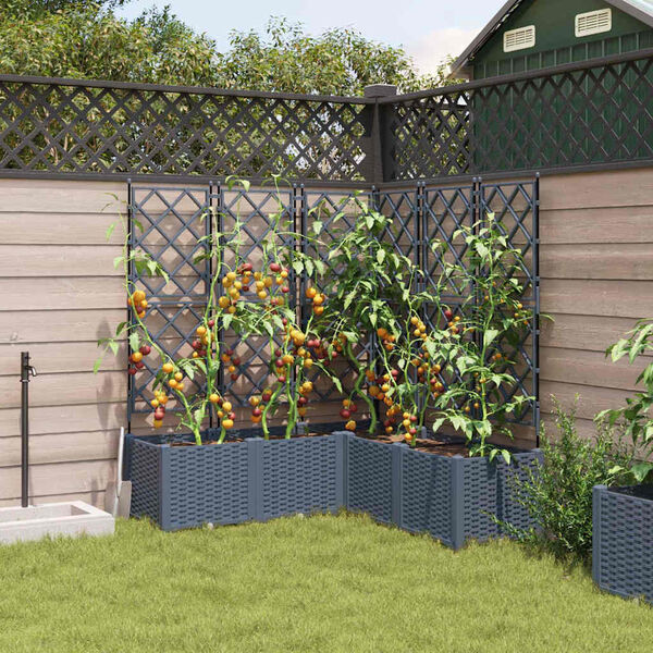 vidaXL Vaso da giardino 5 pcs Grigio Chiaro 120 x 120 x 143 cm Acciaio