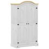 vidaXL Armadio Corona Bianco 102x52x186 cm in Legno Massello di Pino