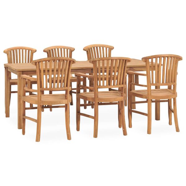 vidaXL Set da Pranzo da Giardino 7 pz in Legno Massello di Teak