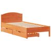 vidaXL Letto senza Materasso Marrone Cera 75x190 cm in Legno di Pino