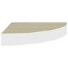 vidaXL Mensole Angolari 2pz Rovere e Bianco 35x35x3,8 cm in MDF