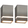 vidaXL Lampade da Parete da Esterno 2 pz 35 W Argento Rettangolari