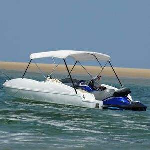 vidaXL Bimini di Prua con Tendalino a 3 Archi Bianco 183x160x137 cm