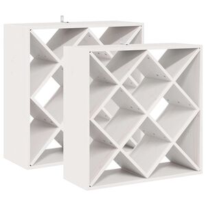 vidaXL Portabottiglie 2 pcs Bianco 62 x 25 x 62 cm Pino massello