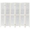 vidaXL Divisorio Ambienti 6Pannelli Bianco Legno Massello di Paulownia