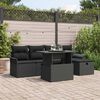 vidaXL Set Divano da Giardino con cuscino 6 pcs Nero Poly Rattan