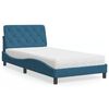 vidaXL Letto con Materasso Blu 100x200 cm in Velluto