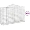 vidaXL Cesti Gabbioni ad Arco 50 pz 200x50x120/140 cm Ferro Zincato